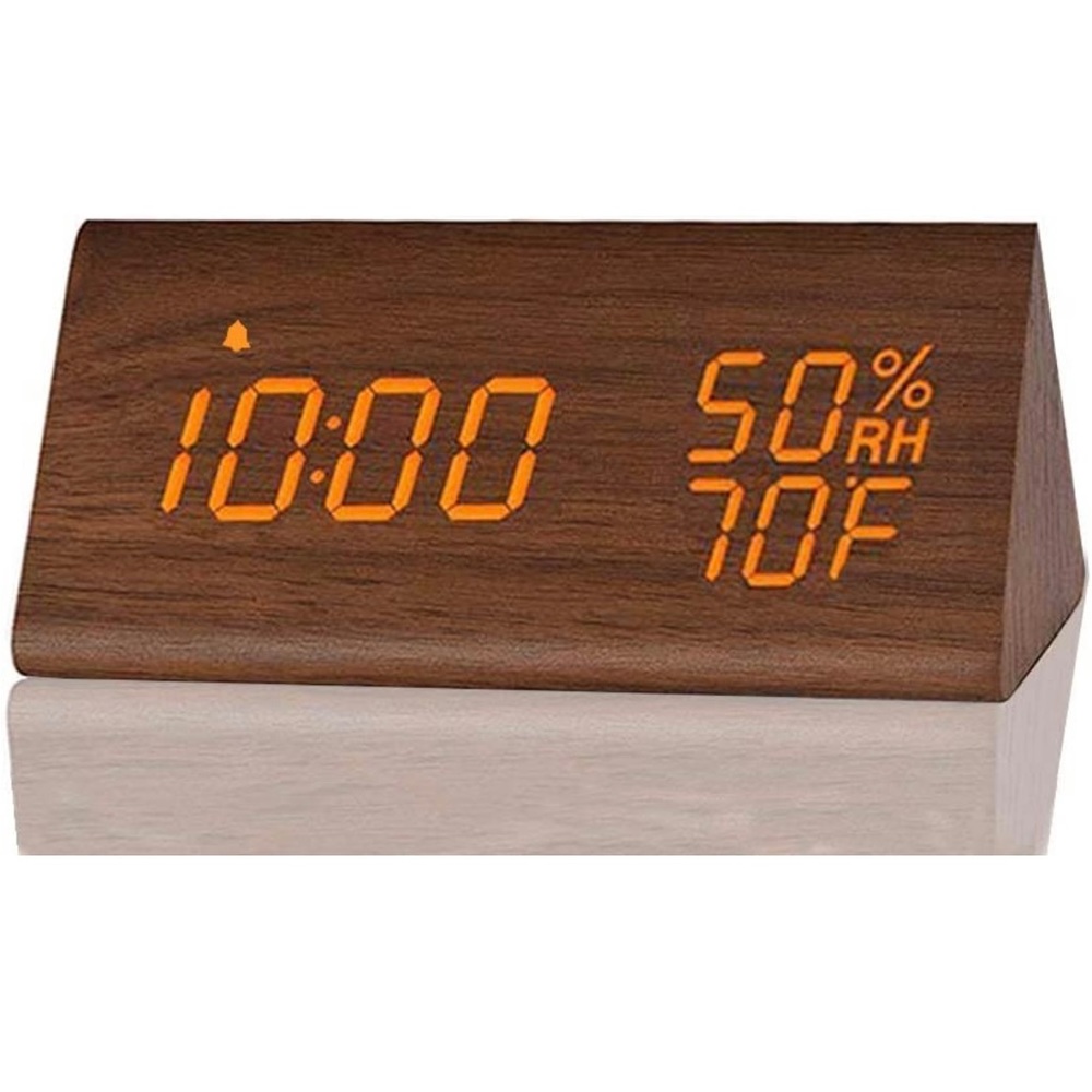 JALL Digital Wooden Alarm Clock (Brown)